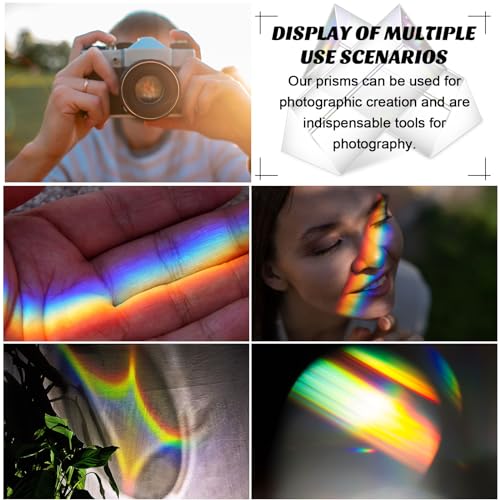 Image of SiliFine 24 Pack Clear Triangular Prisms Bulk 2. 5 Inch Crystal Optical Prisms Glass Physics Teaching Refracted Light Spectrum Rainbow Light Photography Props