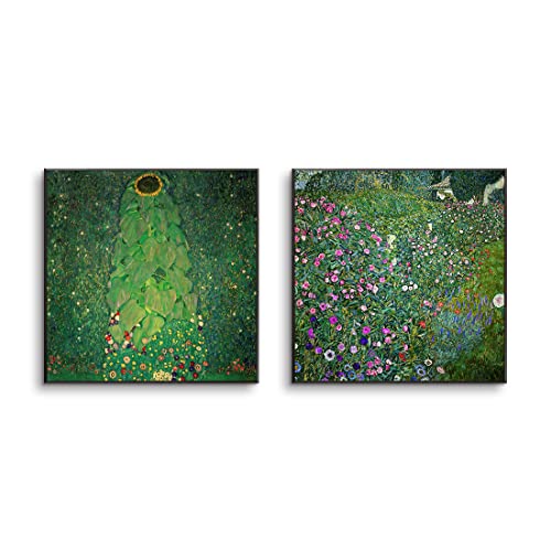 Ng A[gpl 2 G Gustav Klimt Ђ܂ ԉ i G ʐ^ |X^[ A~ t[ Ǌ| A[gt[ _ A[g{[h G ꂽ CeA Ǌ| (A,50cmx50cmx2pcs