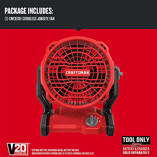 Image of CRAFTSMAN 20V MAX* Cordless Fan, Tool Only (CMCE001B), Red