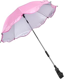 Garneck Guarda-Chuva De Carrinho Guarda-Sol Dobrável Para Carrinho De Bebê Para Sombra De Cadeira Guarda-Chuva Para Carrinho De Bebê Guarda-Chuva Rosa Clip-On Para Criança Carrinho De