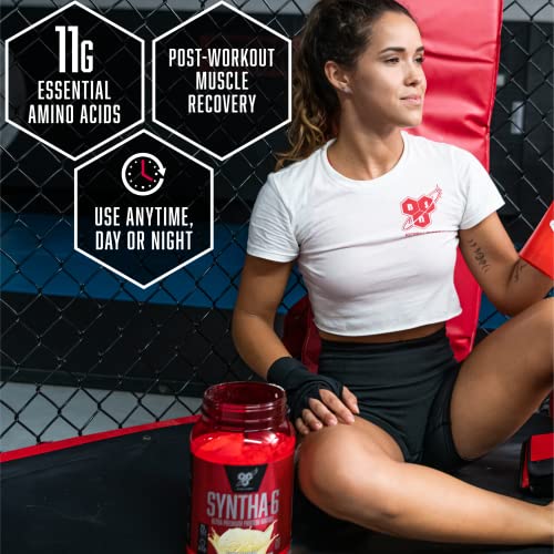 BSN SYNTHA-6 Edge Protein Powder, Chocolate Protein Powder with Hydrolyzed Whey, Micellar Casein, Milk Protein Isolate, Low Sugar, 24g Protein, Chocolate Milkshake, 28 Servings