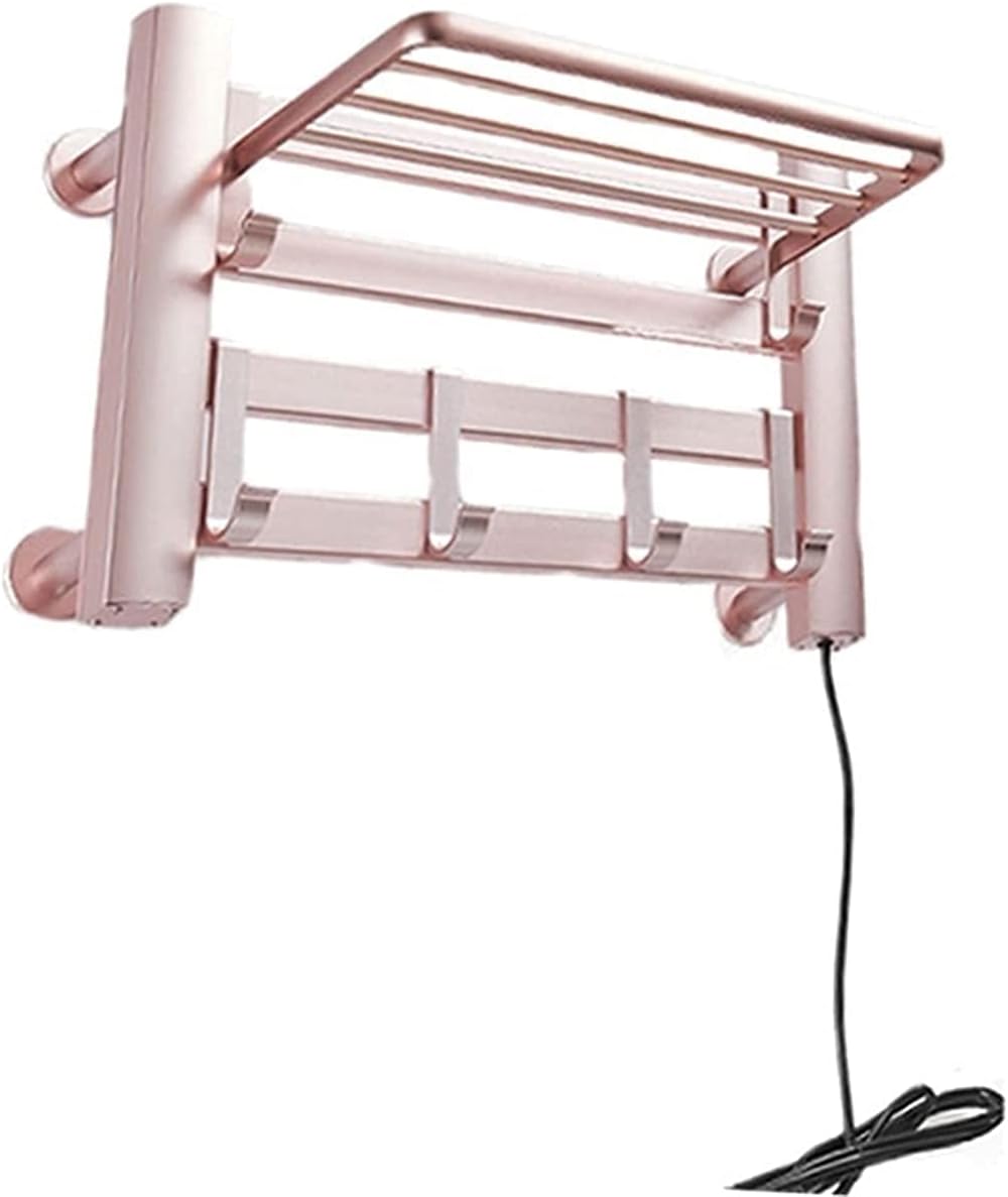 Towel Rack Towel Drying Rack Built-in Thermostat Hardwired Heated Towel Rack Tube Bars Wall-Mounted Hardwired Plug-in Towel Warmers for Bathroom Easy Install
