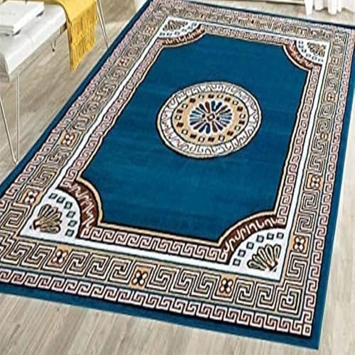 Image of GULDASTA Blue Floral Area Rug Carpet 5x7 Feet