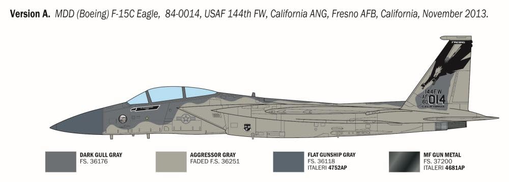 Italeri 92763 F-15C Eagle w skali 1:48 Plastikowy zestaw modelarski/model z tworzywa sztucznego