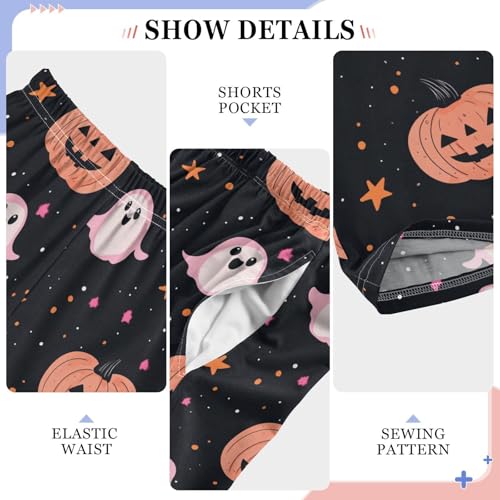 Boys' Pants Halloween Pumpkin Ghosts Dots Long Bottoms Jogger Pants Elastic Waist Trousers with Pockets S-XL4