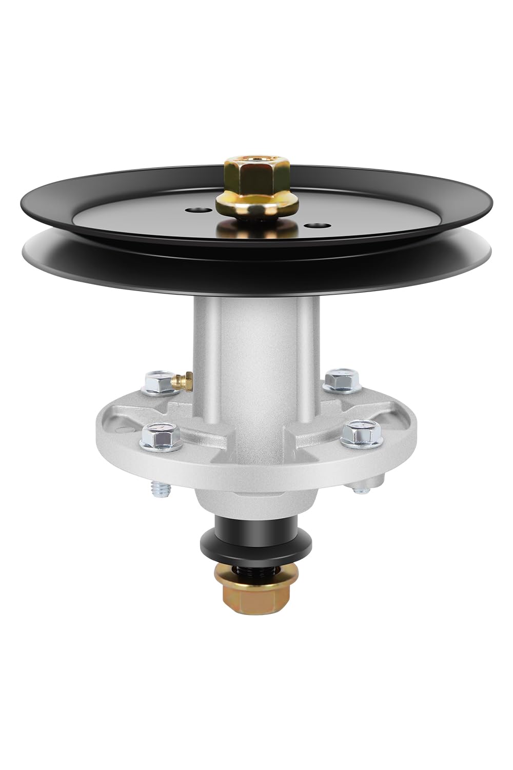 Lawn Mower Spindle with Pulley for John Deere 115 D110 E120 LA115 X126 Mandrel Assembly Replacement Part Number GY21098 GY20454 GY20867 GY20962 AUC15811 GY21099 Spindle Pulley GX20367 UC23728