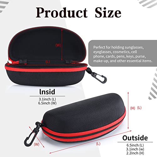 24 Pack Hard Shell Sunglasses Case Zipper Eyeglasses Case Glasses Case Unisex Protective Travel Sunglass Organizer With Portable Clip For Men And Women #TOP1