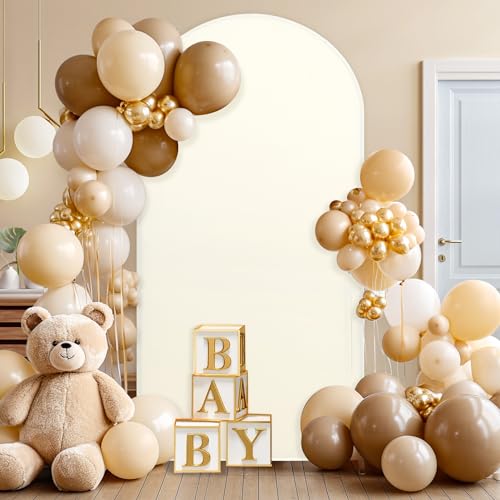 Cobertura beige de spandex para arco de boda 6.6FT miniatura 3