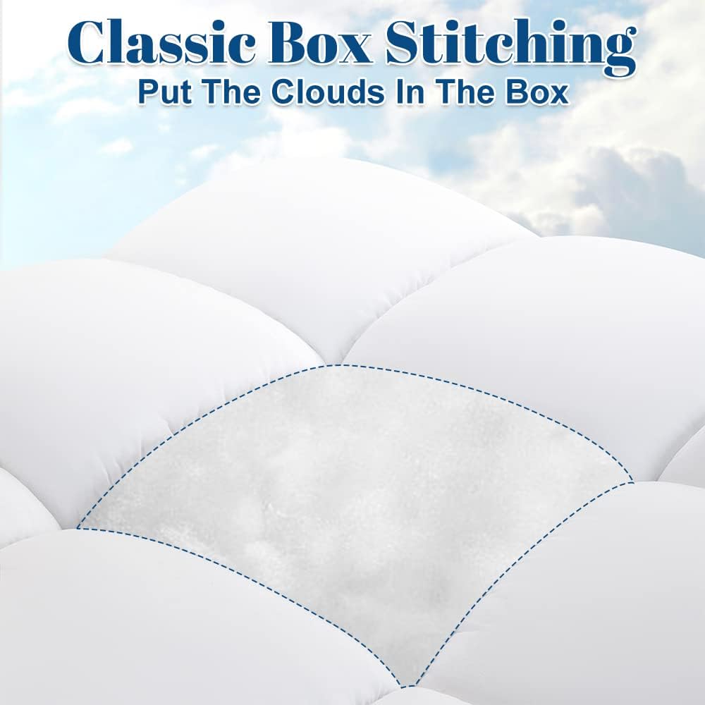 SONORO KATE Full Mattress Topper, Extra Thick Mattress Protector,Cooling Mattress Pad Cover for Back Pain, Plush & Support Bed Topper Overfilled Down Alternative with 8-21" Deep Pocket (White, Full)