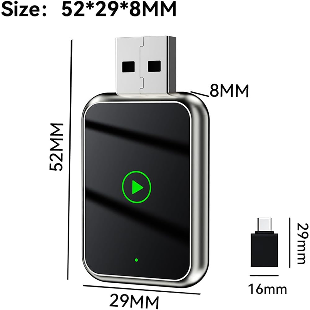 Adapter Carplay do Mazda Mazda2 2020 2021 2022 2023 2024, Plug Play Interfejs samochodowy Dongle Carplay Box obsługuje nawigację, muzykę, sterowanie głosem, stabilne i łatwe w użyciu, złoty