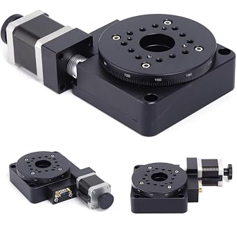 Rotating Platform HT03RA100 Electric Rotating Machine Electric Precision Rotary Stages Table Diameter 100mm Rotating Platform Motorized Rotation Stage Worm Gear