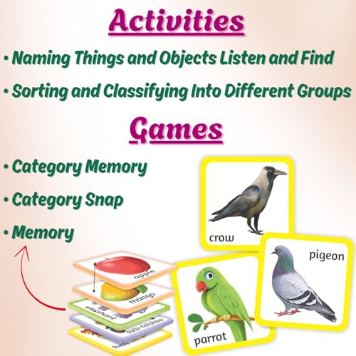 Image of Creative's Let's Learn New Words & Classification | Learning Cards Game for Kids | Name, Classification, Memory, Snap Cards Game | Educational Game for Kids | Ages 3 & Up