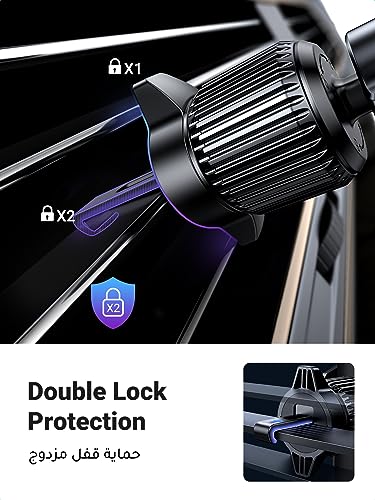 UGREEN Car Phone Holder Car Mount, [360° Rotation for Air Vent], [One-button Release], Strong Metal Hook Mobile Holder, Fit for iPhone 17/16/15/14, Samsung S25/24/23, 4.7-7.2" Smartphone Accessories