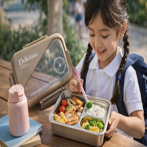 Image of Modern Stainless Steel Tiffin Box with Compartments | Leakproof Lunch Container | BPA-Free Bento Box for Office, School & Picnic Use (Premium Lunch Box)