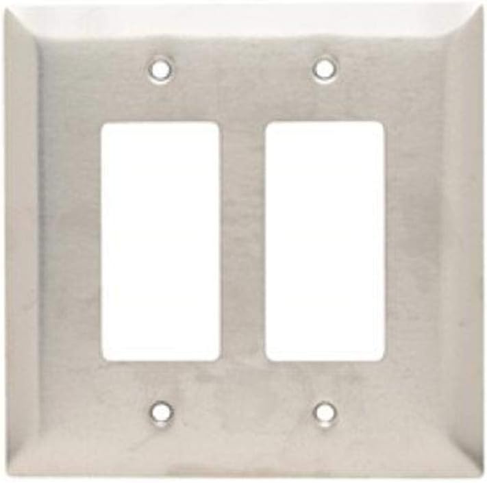 Legrand Pass & Seymour SSO262 Stainless Steel Type 302/304 Jumbo Oversized Wall Plate, 2 Gang, Two Decorator Rocker GFCI Cover, Stainless (1 Count)