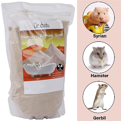 DR.DUDU Hamster Bath Sand, 2.8lb Dust Free Desert Sand or Potty Litter Sand for Hamster Chinchillas Gerbil Syrian Mice Small Animals (Beige) - Image 3