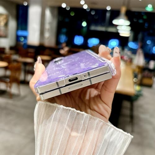 Coque Galaxy Z Fold 4 marbre pailleté Aurora