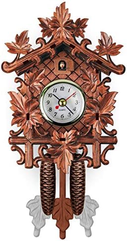 DERCLIVE Handcraft Wood Cuckoo Clock House Tree Style Wall Clock Art Vintage Home Decor-302