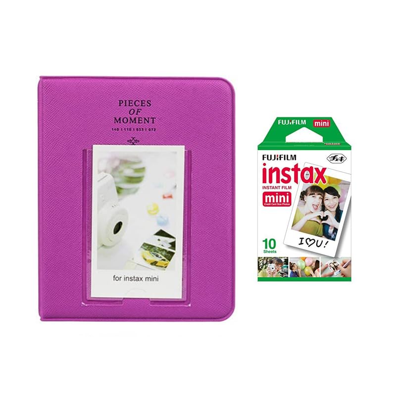 ZENKO 64 Pockets Photo Album for Fujifilm Instant Mini 12 11 9 8 40 Evo Liplay 7S Instant Camera/Mini Link with 10×1 film (Grape Purple)