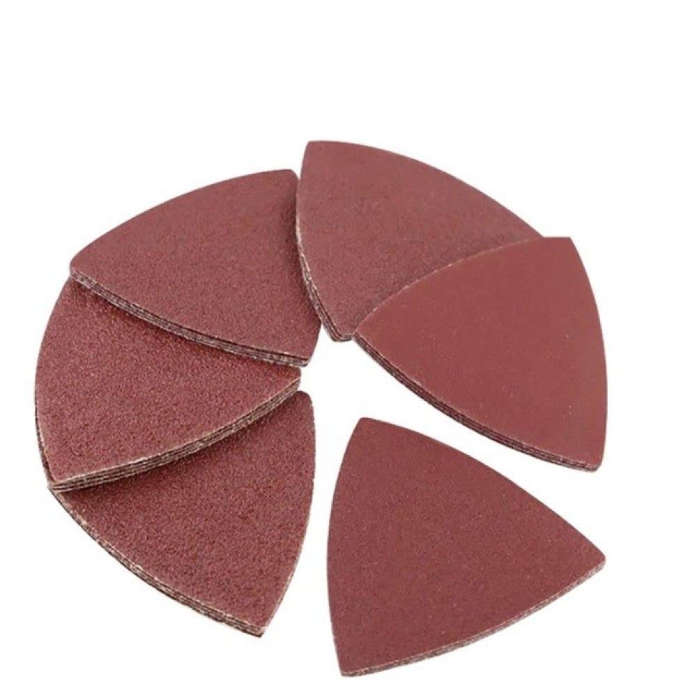 Mouse Detail Sander Pads, 25 Piece Hook and Loop Triangle Sandpaper Disc 80mm for 3.2" Oscillating Tools 80 120 180 240 320 400