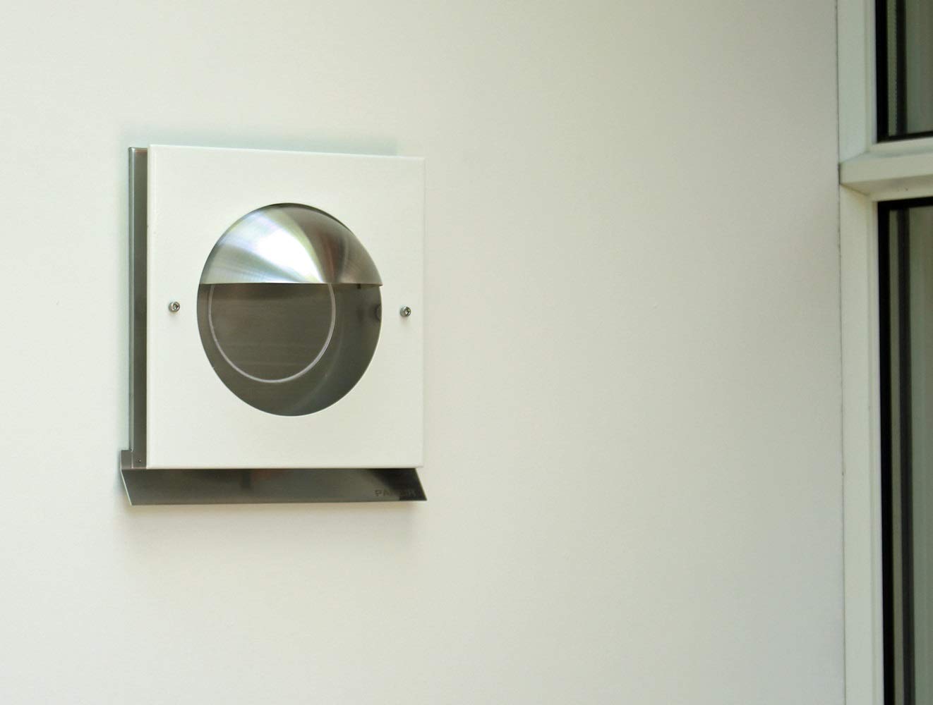 Premium Abluftgitter Überdruckgitter Wetterschutzgitter Küchenabluftgitter Dunstabzugsgitter Ablufthaube Edelstahl Außenwandgitter (125mm, Weiß RAL9010)