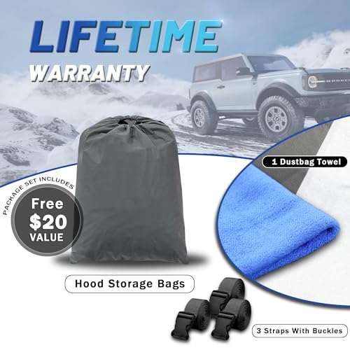 Image of Heavy Duty Truck Cover Waterproof All Weather. Full Outdoor Pickup Sun UV Protection for Most Regular Cab Short Ford F100 Chevy C10 S10 Ram 150 250. (Length Up to 210 inch) M