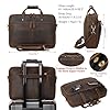TIDING Leather Briefcase for Men 17 Inch Laptop Bag Large Business Satchel Vintage Full Grain Leather Mens Handbag Shoulder Bags Gifts for Men's Work, Office, Travel #4