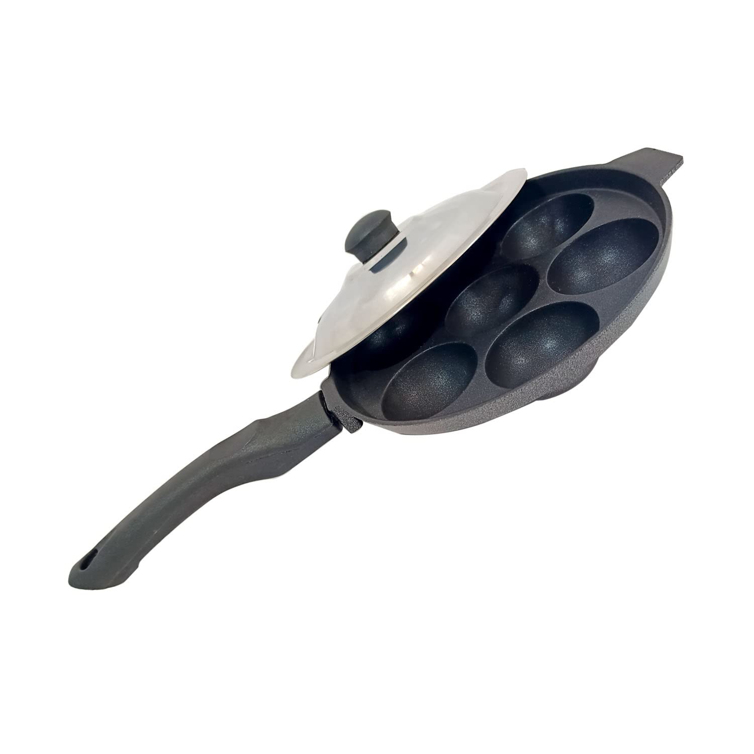 Photo 1 of *** broken handle ** Nonstick Appam Pan – 7 Cavity Appam Patra with Single Handle, Paniyaram Pan for South Indian Cooking, Mini Pancake & Egg Frying Pan
