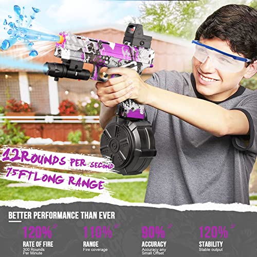 Electric Gel Ball Blaster Pistol Jm-X2, Manual & Automatic Dual Mode Splatter Blaster With Drum, Orby Gun Splat Toy For Backyard Fun And Outdoor Games(Purple) #TOP1