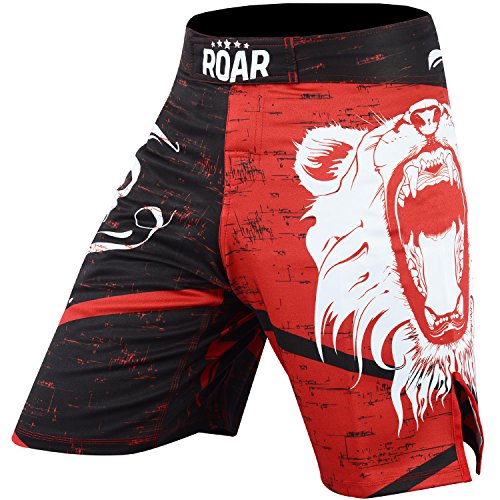 ROAR MMA Boxing Shorts Mixed Martial Art Muay Thai BJJ Grappling UFC Fighting (Medium, Lion)