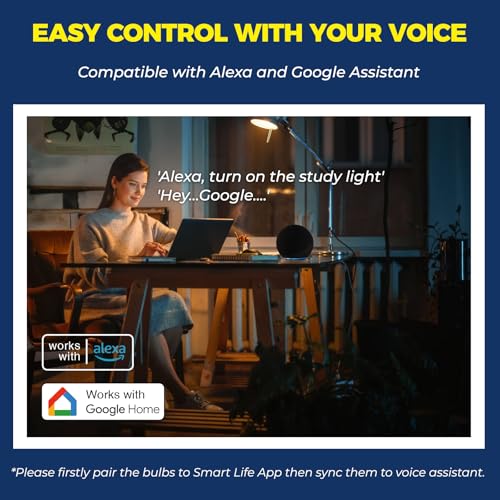 Lightinginside E12 Smart Light Bulbs 50W Equiv., G16.5 RGBCW Smart Bulb Works with Alexa/Google Home/SmartLife, 5W 550LM, 2.4G WiFi BLE Candelabra Bulb for Chandelier Ceiling Fan, ETL Listed, 2PCS by Lightinginside - Image 3