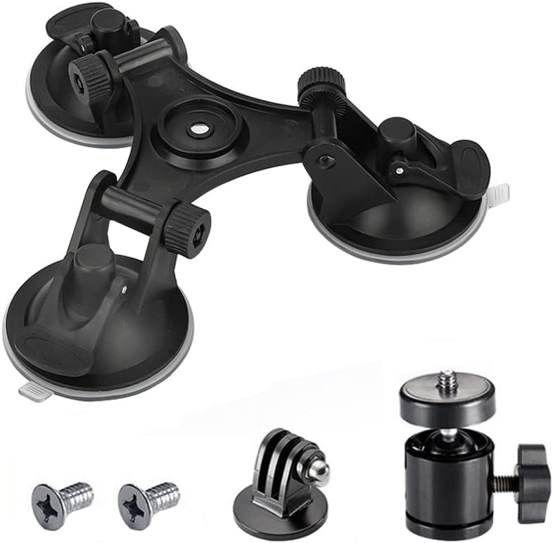 Triple Cup DSLR Camera Suction Mount Compatible with Nikon Canon Sony DSLR