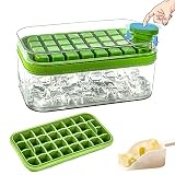 Ice Cube Tray with Lid and Bin for Freezer 32 Cube Ice Cube Tray Stackable Easy Release Ice Cube Mol