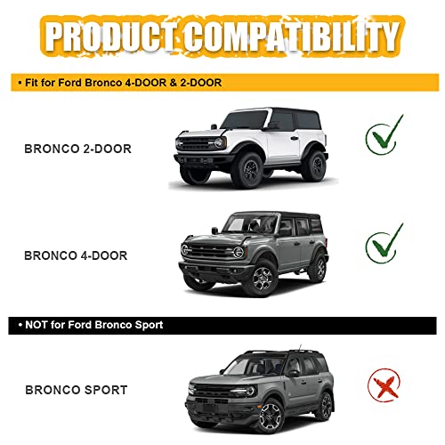 Broaddict Hood Deflector Hood Protector Fit For Ford Bronco 4-Door & 2-Door 2021 2022 2023 Trail Armor Textured Black Hood Guard Shield Bug Deflector #TOP1