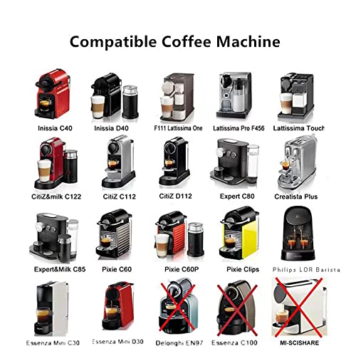 Triplot Reusable Capsules For Nespresso Originalline - 6Pcs Refillable Coffee Pods,Stainless Steel Cups Compatible For Nespresso Originalline Machine (6Pods+100Pcs Lids+Storage Board) #TOP6