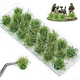 HekouJiub 20 Pcs Diorama Grass Static Grass Miniature Plants Model Grasses DIY Miniature for Train Landscape Railroad Scenery Sand Layout Model War Terrain (Autumn Green)