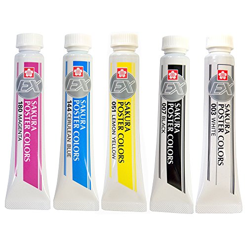 サクラクレパス 絵の具 ポスターカラー EX 5色セット PEW5