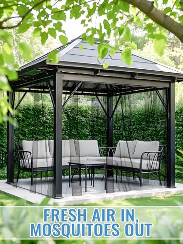 Image of 2Pcs 13x10ft Ultra-fine Mesh Mosquito Net, Patio Screen Netting, Black