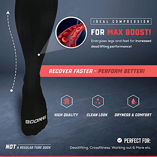 BOORE - Deadlift OCR socks Weightlifting Compression Socks With Shin Drag Protection Men Women Running Lifting Knee High Sock2