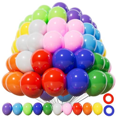 KAWKALSH 200pcs Balloons 5 Inch Assorted Colors Small Mini Rainbow Latex Balloons for Party Birthday Baby Shower Anniversary Festival Arch Garland Decoration