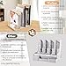 B5 Thickened Acrylic Desk Organizer,Book Organizer,Acrylic Book Holder,Acrylic File Organizer Equipped with 3 Vertical Compartments Rack,with Scratch-Resistant Pads to Protect Your Desktop