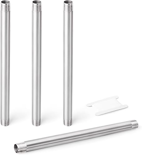 Miniatura 32 de TAISHER 2 accesorios de tubería de acero inoxidable, 1/4 pulgadas NPT x 1/4 pulgadas NPT macho roscado, tubo fundido de pezón de 10 pulgadas