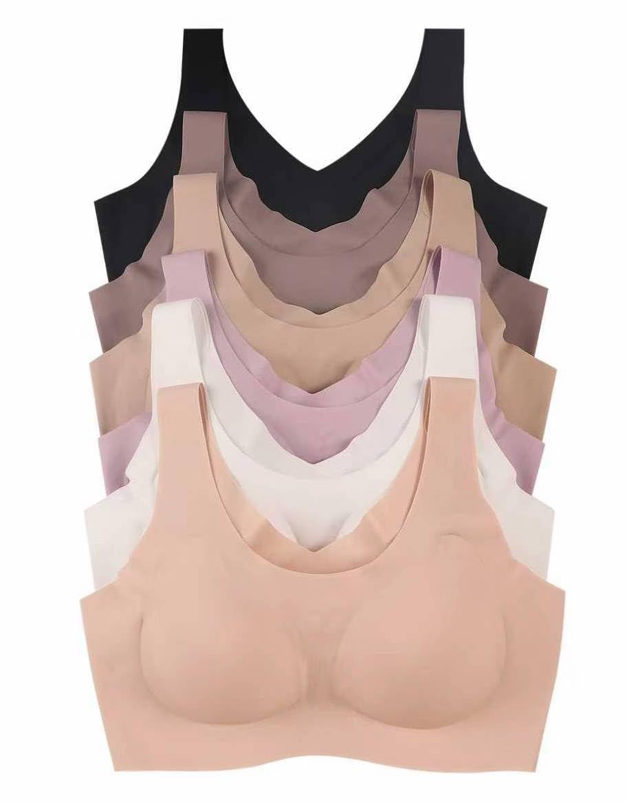 Viola's Secret 6 Pack of Color Print T-Shirt Bras B Cup C Cup and D Cup