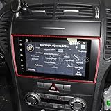 Alta calidad: bisel de pantalla de control central de coche hecho de material de fibra de carbono de alta calidad y revestimiento epoxi con hermosas texturas en apariencia y tacto.