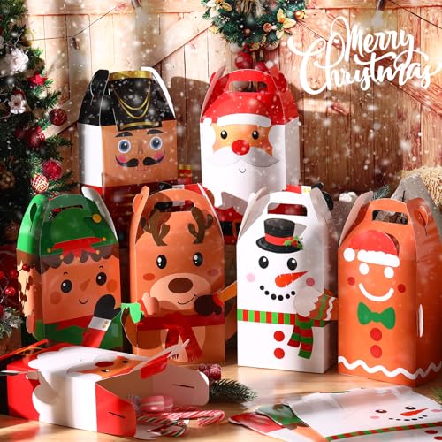 Harloon Christmas Gift Giving Boxes 12\'\' Treat Cookie Goodie Candy for Kid Xmas Party Favor Large 3D Cute Boxes Supply(24 Pcs) - Thumbnail 2