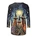 Plus Size Halloween Costumes Woman 2025 Funny Witch Graphic Tops Crewneck Casual Fashion 3/4 Sleeve Tee Shirts Halloween Costumes Work Multicolor 4XL