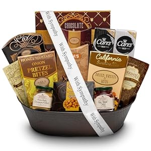 Sympathy Gift Basket | Sympathy Gifts for Loss of Loved One | Gourmet Food Gift Basket | Elegantly-Arranged Bereavement Gift Baskets | Condolences Gift Basket For Loss | Nikki’s Gift Baskets