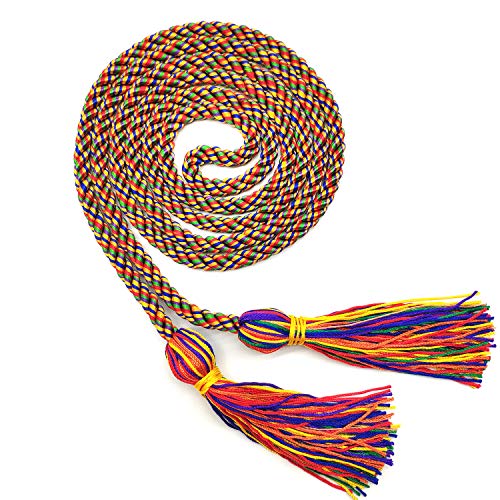 GraduationRoyal Honor Cord,Single Braided Cord Length 68'',Grad Days Available in 15 Colors (Multicolor)
