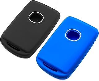 Silicone Key Fob Cover Fit for Mazda 3 6 CX-3 CX-30 CX-5 CX-50 CX-9 CX-90 MX-30 EV 3 Sport MX-5 Miata 3 4 Button Keys on Side | Car Accessories | Remote Key Protection Case - Black & Blue