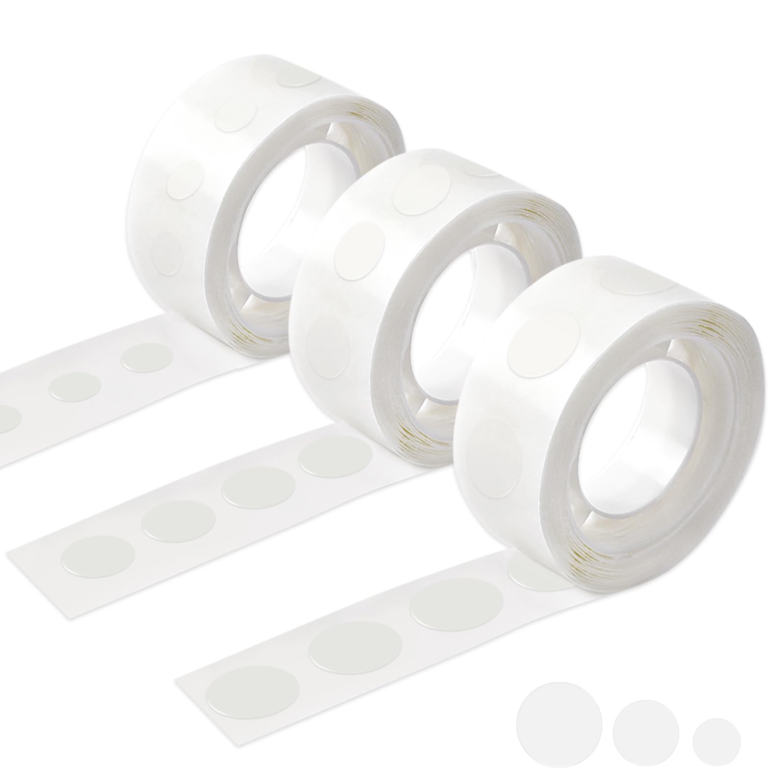 UPINS Glue Points Dots, 300Pcs Balloon Glue Adhesive Dots Double Sided Removable Glue Tape Dots for Balloons Crafts Decoration, 6 mm, 10 mm, 15 mm